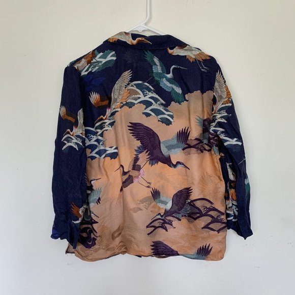 ASOS Crane-Patterned Button Down Top - Picture 3 of 5